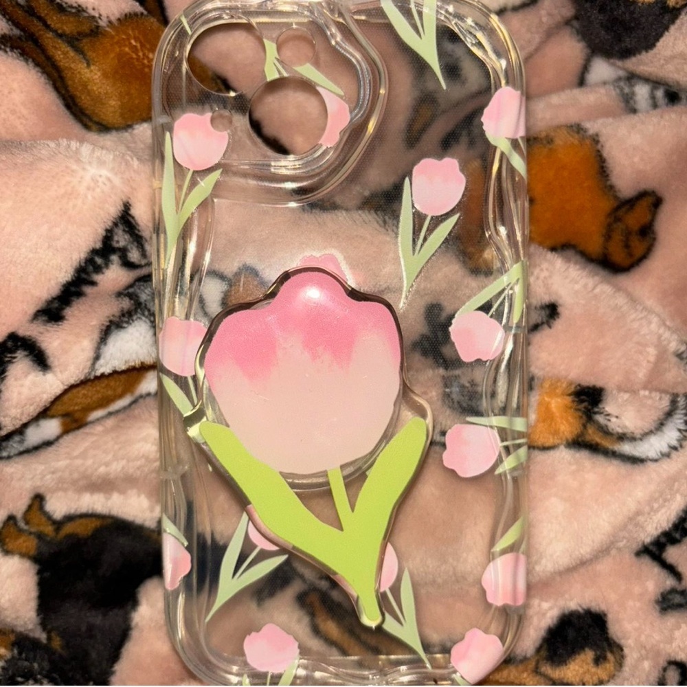 Pink Tulip Clear Phone Case